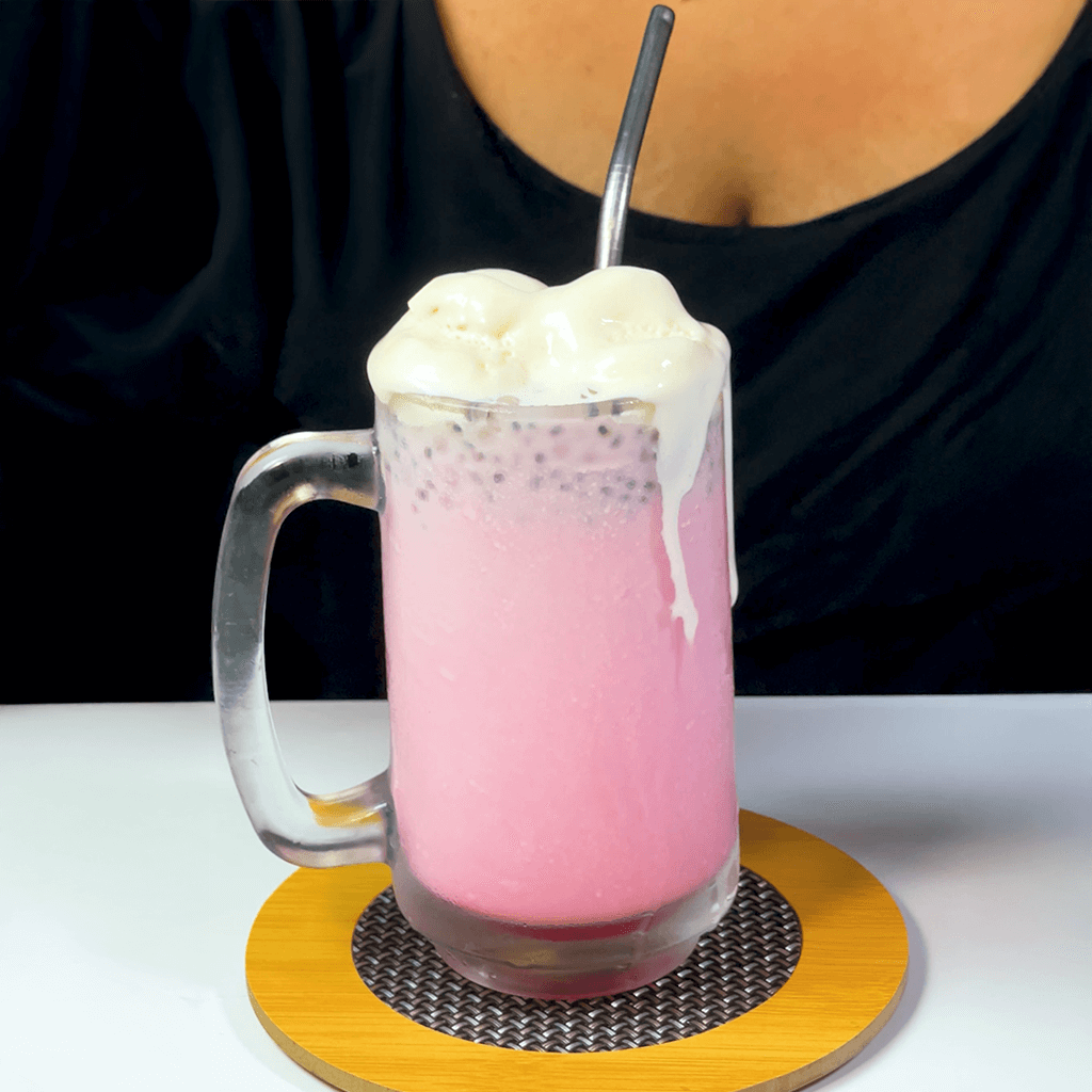 Falooda Drink Recipe | Refreshing Rose Milk with Basil Seeds & Ice Cream